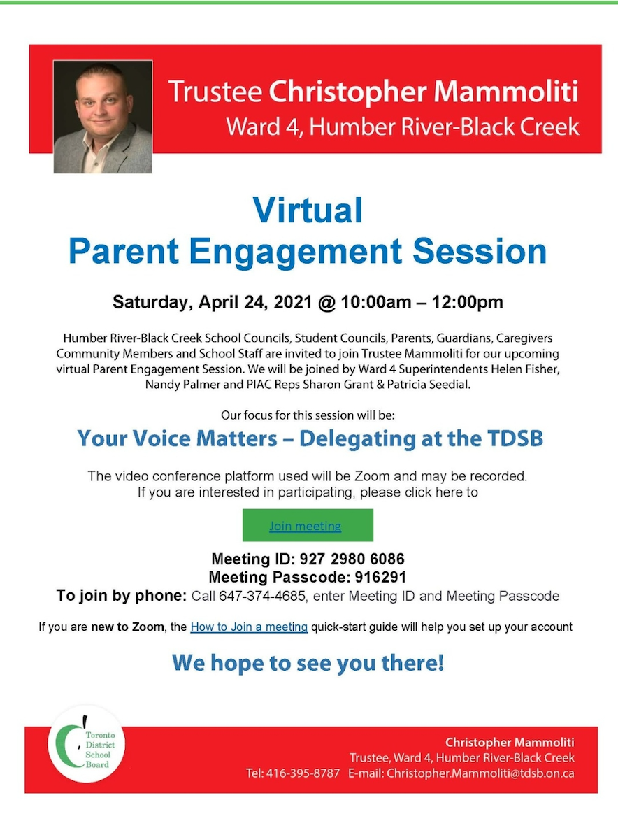 virtual parent engagement poster